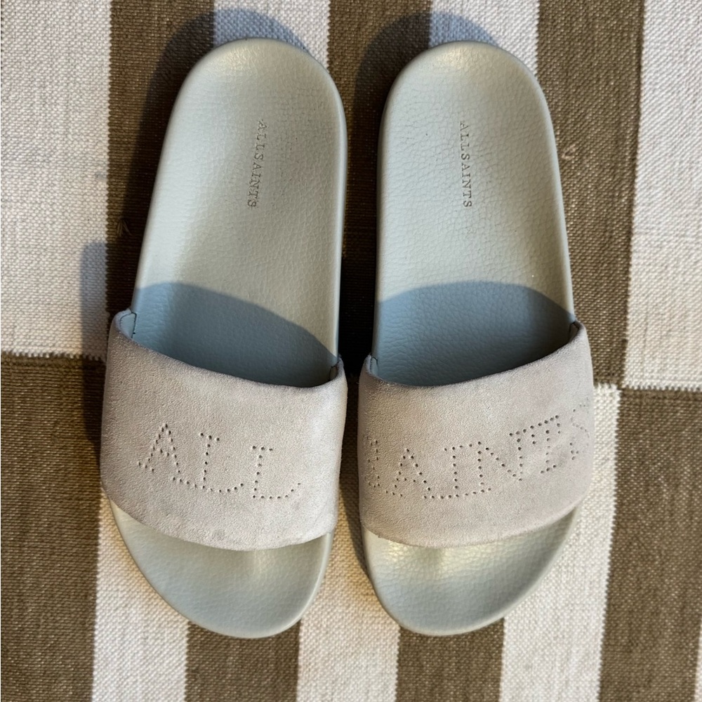 AllSaints Light Gray Slides
